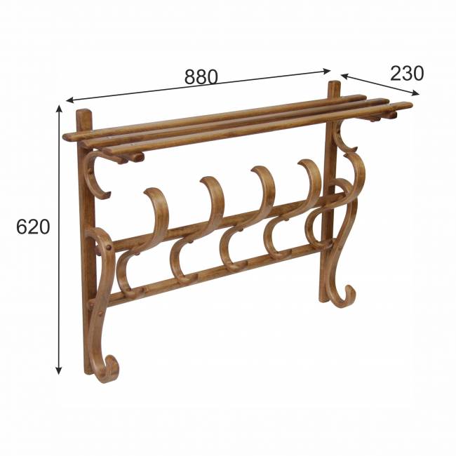 Вешалка настенная В 7Н светло-коричневый