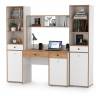 Компьютерный стол Вуди с двумя боковыми пеналами цвет белый премиум/дуб крафт золотой Компьютерный стол Вуди с двумя боковыми пеналами цвет белый премиум/дуб крафт золотой