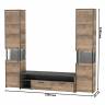 Два шкафа-пенала с подсветкой и тумба под ТВ Трувор № 18 цвет дуб гранж песочный/интра