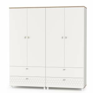 Два детских шкафа для одежды Эйп цвет белый/дуб белый