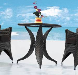 Столик кофейный "Авила" круглый, из искусственного ротанга, черный Столик кофейный "Авила" круглый, из искусственного ротанга, черный