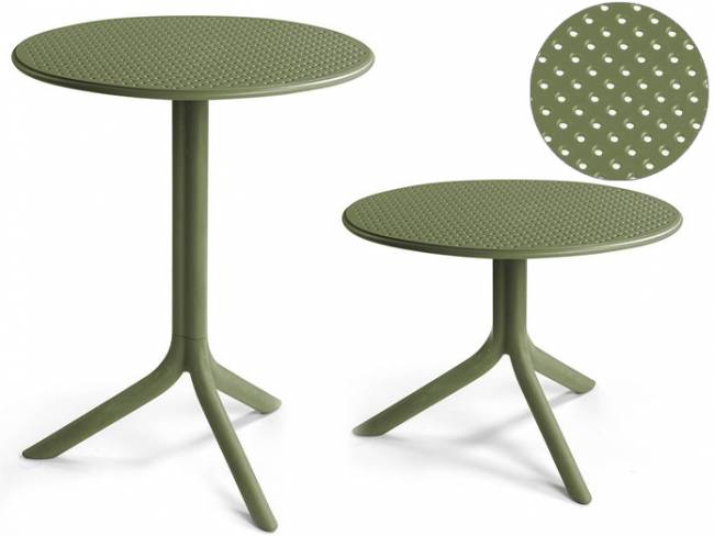 Стол пластиковый обеденный Step + Step Mini агава Ø605х400-765 мм Стол пластиковый обеденный Step + Step Mini агава Ø605х400-765 мм