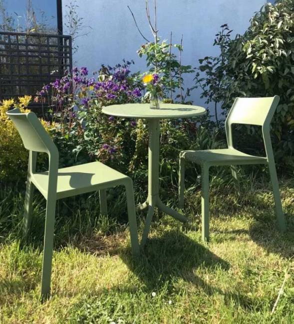 Стол пластиковый обеденный Step + Step Mini агава Ø605х400-765 мм Стол пластиковый обеденный Step + Step Mini агава Ø605х400-765 мм