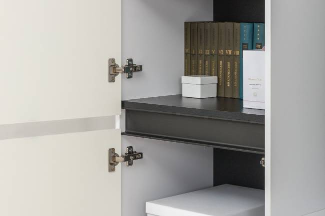 Стенка в гостиную Сидней № 17 цвет белый/чёрный/фасады МДФ белый глянец Стенка в гостиную Сидней № 17 цвет белый/чёрный/фасады МДФ белый глянец