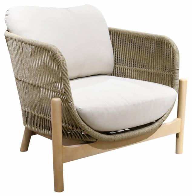 Комплект деревянной плетеной мебели Talara бежевый, лен