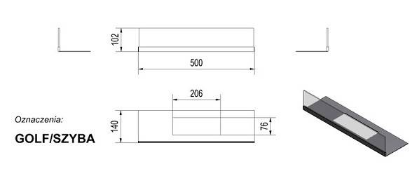 Стекло декоративное для биокамина GOLF
