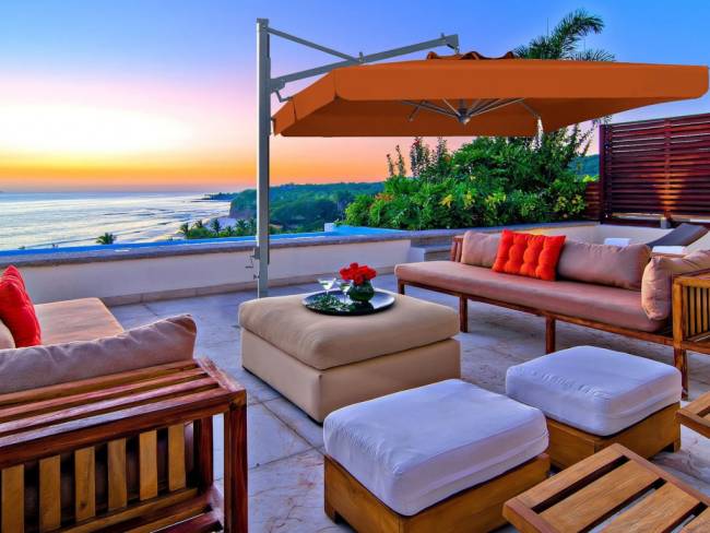 Зонт профессиональный 3х3 м Galileo Dark антрацит, терракотовый 3000х3000 мм