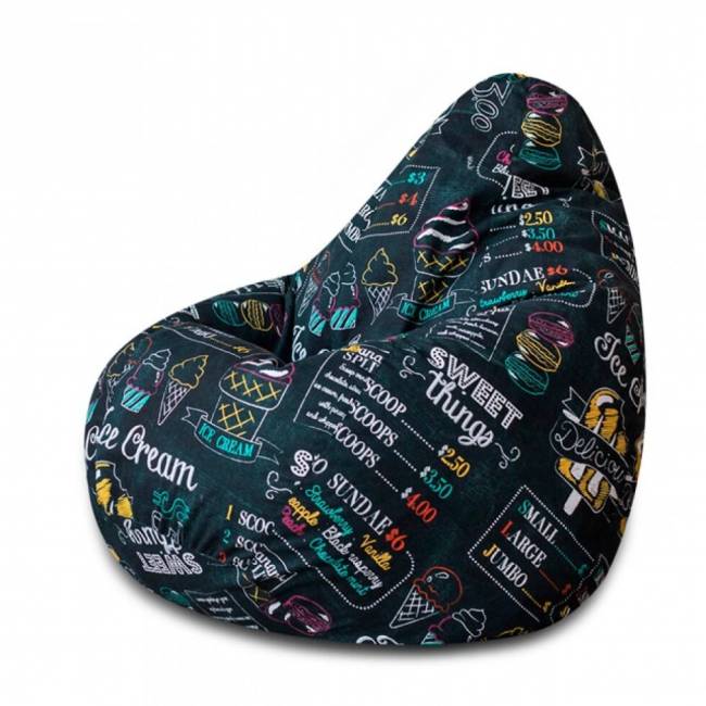 Кресло -мешок XL жаккард , разноцветный (ice cream)