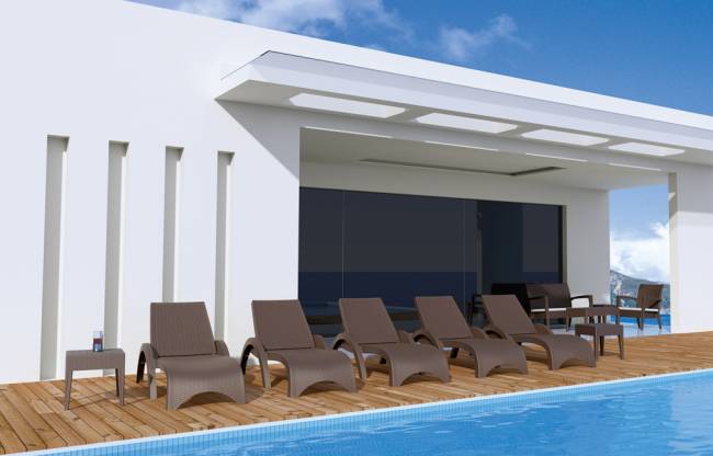 Столик плетеный для шезлонга GT 1009 коричневый 450х450х450 мм Столик плетеный для шезлонга GT 1009 коричневый 450х450х450 мм