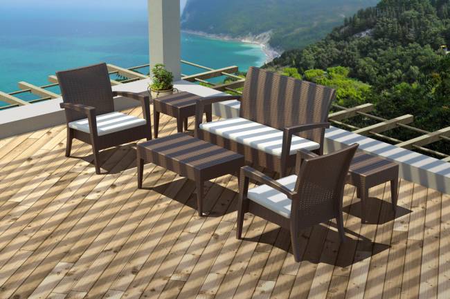 Столик плетеный для шезлонга GT 1009 коричневый 450х450х450 мм Столик плетеный для шезлонга GT 1009 коричневый 450х450х450 мм