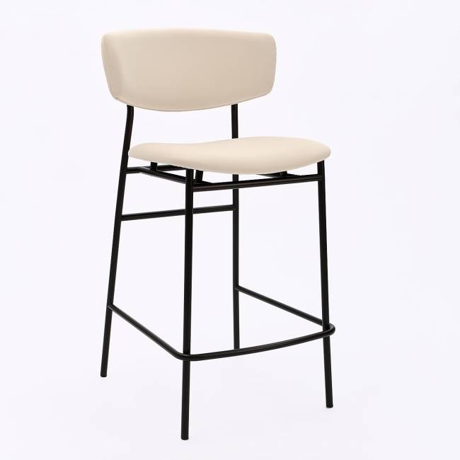 Дизайнерский полубарный стул Marko бежевый, черный металл Дизайнерский полубарный стул Marko бежевый, черный металл