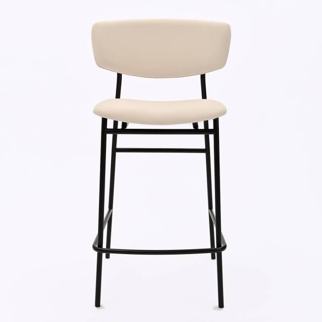 Дизайнерский полубарный стул Marko бежевый, черный металл Дизайнерский полубарный стул Marko бежевый, черный металл