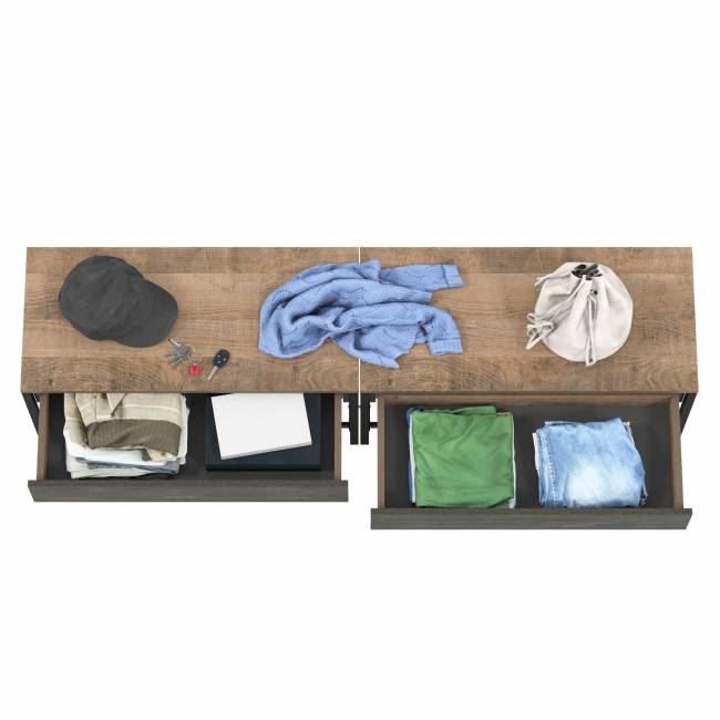 Две тумбы для обуви с сиденьем Трувор цвет дуб гранж песочный/интра Две тумбы для обуви с сиденьем Трувор цвет дуб гранж песочный/интра