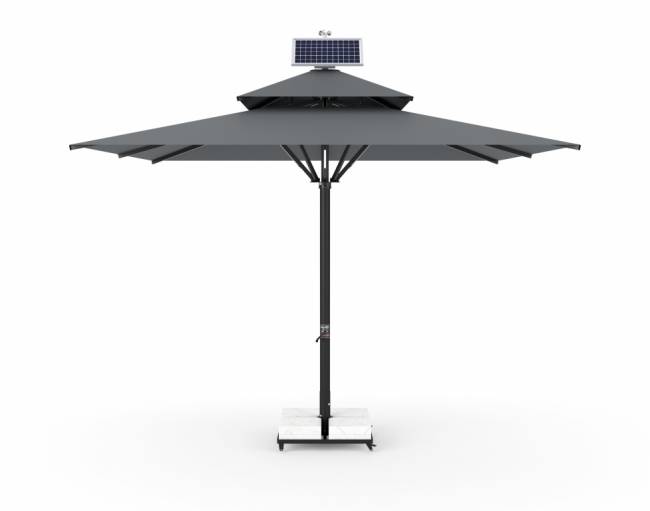 Зонт профессиональный 4х4 м Atlantic Solar антрацит, бежевый 4000х4000 мм