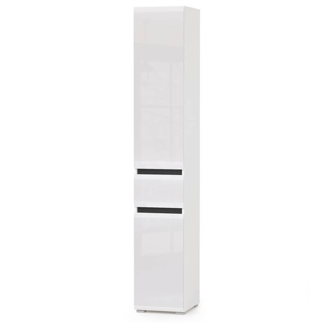 Стенка для гостиной Сидней Комплектация № 23 цвет белый/чёрный/фасады МДФ белый глянец Стенка для гостиной Сидней Комплектация № 23 цвет белый/чёрный/фасады МДФ белый глянец