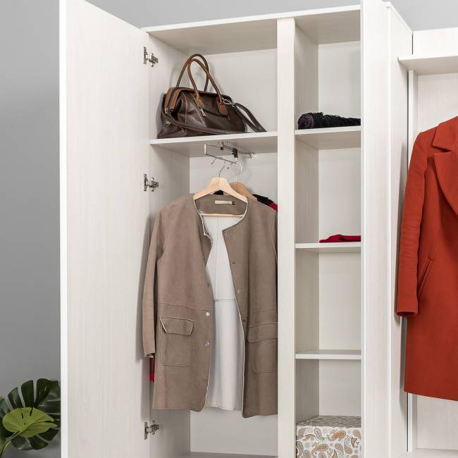 Шкаф комбинированный и обувница с вешалкой для верхней одежды Ника цвет ясень анкор светлый Шкаф комбинированный и обувница с вешалкой для верхней одежды Ника цвет ясень анкор светлый