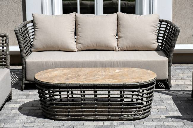 "Валенсия" лаунж-зона из искусственного ротанга, цвет серый