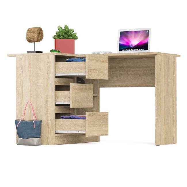 Угловой компьютерный стол Мори МС-16 левый цвет дуб сонома Угловой компьютерный стол Мори МС-16 левый цвет дуб сонома