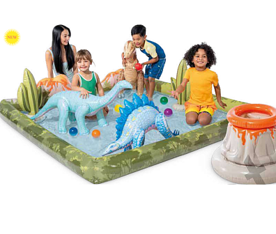 Игровой центр 201х201х36см "Приключения Юрского периода" с разбрыз. и игрушками, 410л, до 81кг, от 2