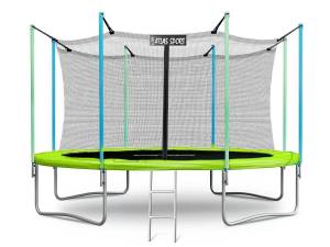 Батут "Atlas Sport 374 см (12 ft)", с внутренней сеткой и лестницей GREEN