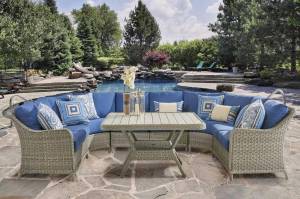 Диван модульный угловой "Кефалония", из искусственного ротанга, песочный, бежевый