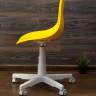 Кресло компьютерное Смузи белый/горчичный