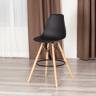 Стул барный Cindy Bar Chair (mod. 80-1) / 1 шт. в упаковке дерево бук/металл/пластик, 50 х 51 х 109 см, Black (Черный) 3010/ натуральный черный дерево бук/металл/пластик