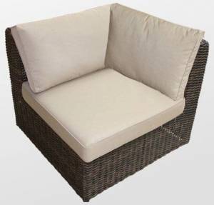 Угол центральный "Малага", из искусственного ротанга, коричневый с черным.