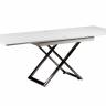 Стол-трансформер Левмар Cross G15/S79 белый глянец/ опоры нерж.сталь Стол-трансформер Левмар Cross G15/S79 белый глянец/ опоры нерж.сталь