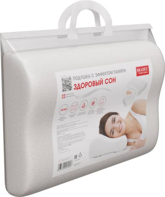 Подушка с эффектом памяти "ЗДОРОВЫЙ СОН", 40х60 см Подушка с эффектом памяти "ЗДОРОВЫЙ СОН", 40х60 см