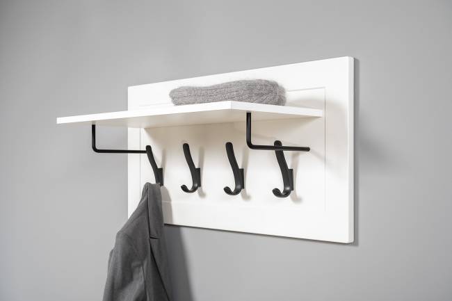 Большой комод две дверки четыре ящика с вешалкой с полкой и два шкаф-пенала Остин цвет белый шагрень/дуб крафт золотой Большой комод две дверки четыре ящика с вешалкой с полкой и два шкаф-пенала Остин цвет белый шагрень/дуб крафт золотой