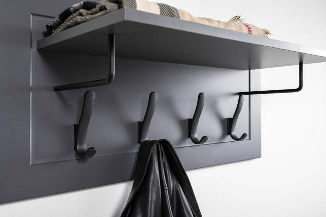 Большой комод две дверки четыре ящика с вешалкой с полкой и два шкаф-пенала Остин цвет серый графит/дуб крафт золотой Большой комод две дверки четыре ящика с вешалкой с полкой и два шкаф-пенала Остин цвет серый графит/дуб крафт золотой