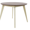 Стол обеденный круглый Сканди К100, слоновая кость/орех