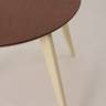 Стол обеденный круглый Сканди К100, слоновая кость/орех