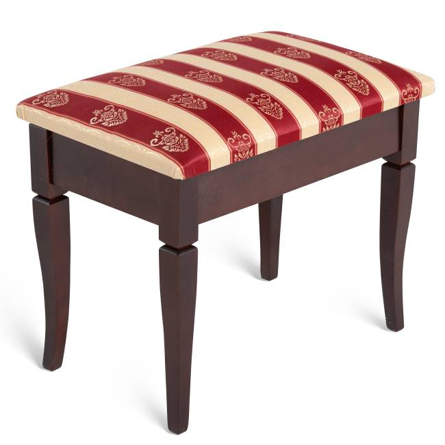 Банкетка Ретро М с ящиком средне-коричневый, ткань полоса бордо Банкетка Ретро М с ящиком средне-коричневый, ткань полоса бордо