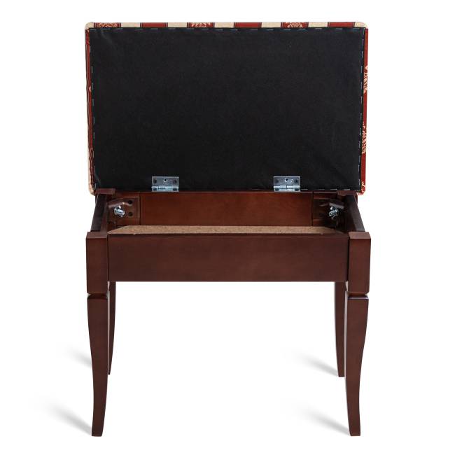 Банкетка Ретро М с ящиком средне-коричневый, ткань полоса бордо Банкетка Ретро М с ящиком средне-коричневый, ткань полоса бордо