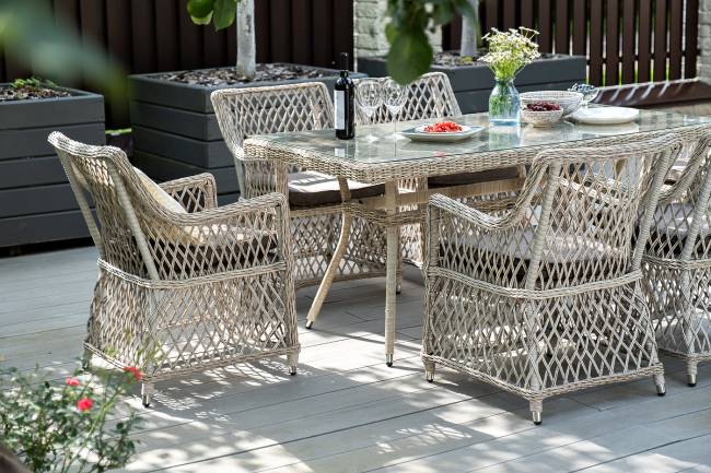 "Латте" обеденная группа плетеная, цвет бежевый "Латте" обеденная группа плетеная, цвет бежевый