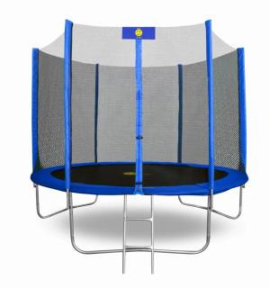 Батут "Smile outside", синий 8ft с защитной сеткой и лестницей