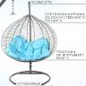 Двойное подвесное кресло "Gemini" promo gray голубая подушка Двойное подвесное кресло "Gemini" promo gray голубая подушка