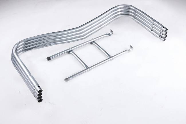 Батут "Atlas Sport", 312 см - 10ft BASIC (3 ноги) с внешней сеткой и лестницей BLUE