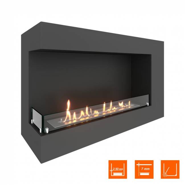 Биокамин угловой SteelHeat GRAND 1000 левый (Стекло)