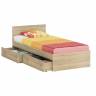 Кровать с ящиками Стандарт 0900 цвет дуб сонома