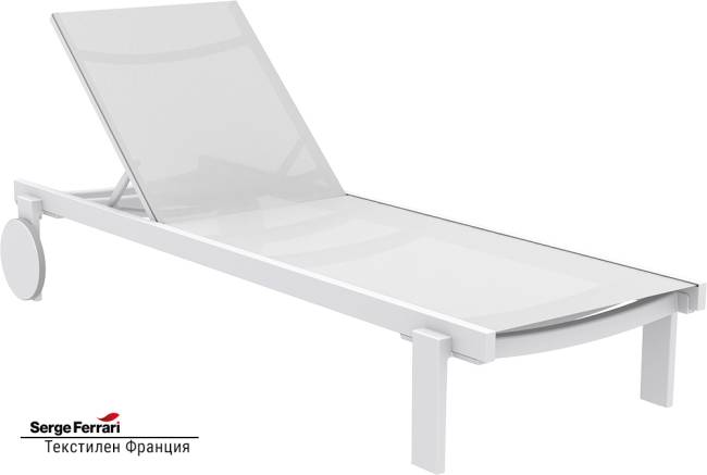 Шезлонг-лежак металлический Casablanca белый 1900х740х310 мм Шезлонг-лежак металлический Casablanca белый 1900х740х310 мм