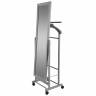 Вешалка костюмная с зеркалом на колесах В 24Н серый