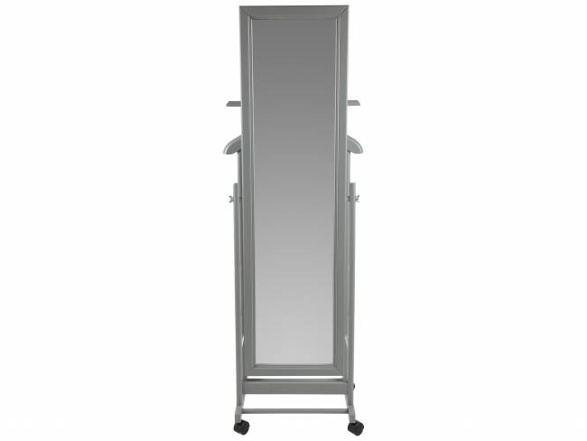 Вешалка костюмная с зеркалом на колесах В 24Н серый