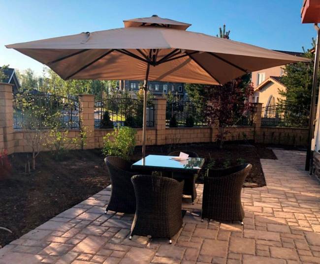 Зонт "Палладио" 300*300, садовый, с боковой стойкой, коричневый.