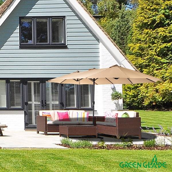Зонт садовый Green Glade 4333 светло-коричневый с крестовиной Зонт садовый Green Glade 4333 светло-коричневый с крестовиной