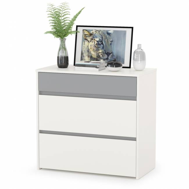 Комод Торонто 13.321 цвет белый шагрень/стальной серый Комод Торонто 13.321 цвет белый шагрень/стальной серый