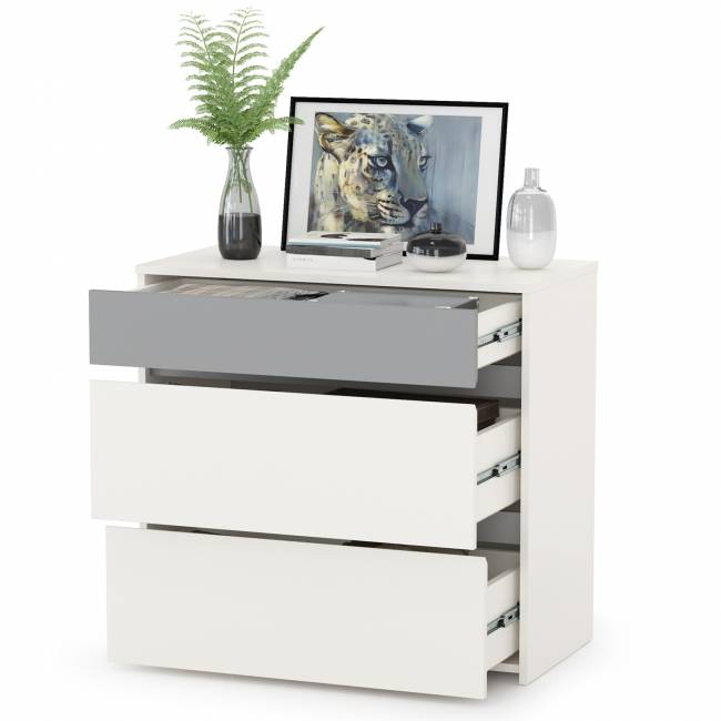 Комод Торонто 13.321 цвет белый шагрень/стальной серый Комод Торонто 13.321 цвет белый шагрень/стальной серый