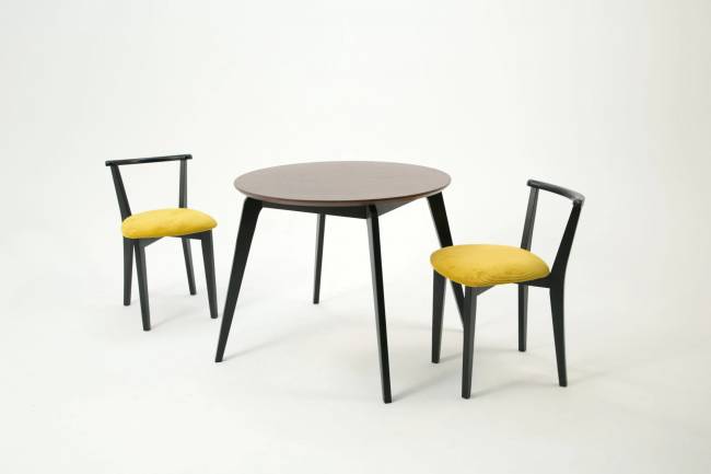 Стол Arki К 90 чёрный/орех